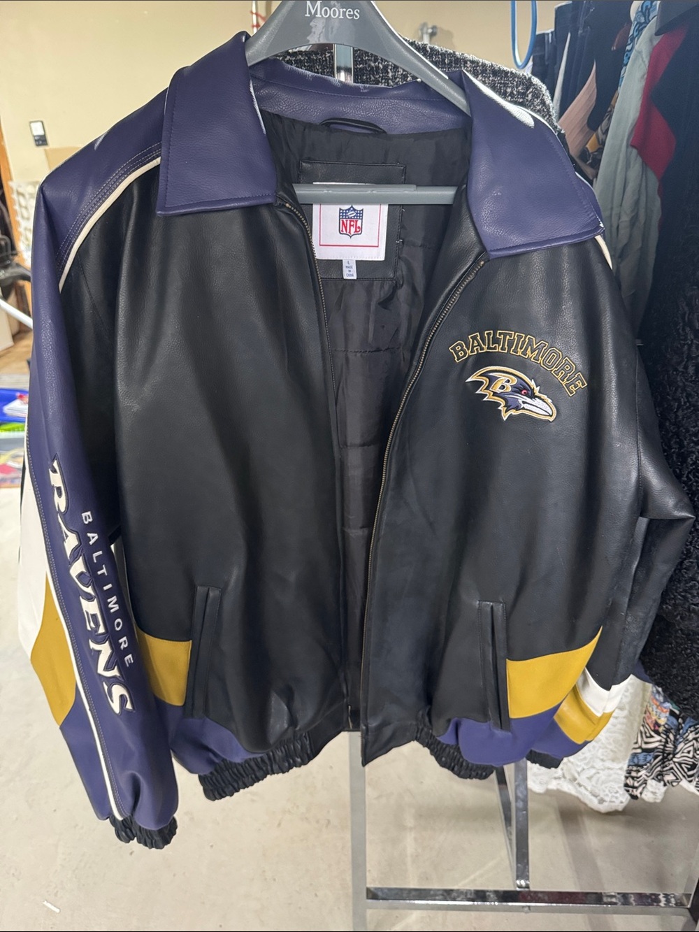 NFL Baltimore Ravens Black, Purple & Gold Bomber Jacket